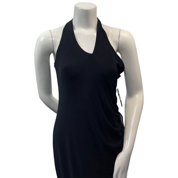 Jump Apparel Maxi Dress Womens Juniors size 14 Black Cutout Neck Slit Side New - Picture 3 of 9